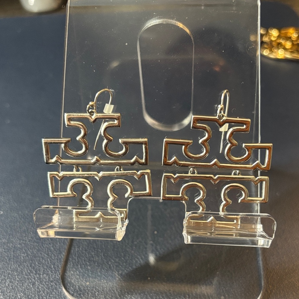 Tory Burch Gold Logo Earrings